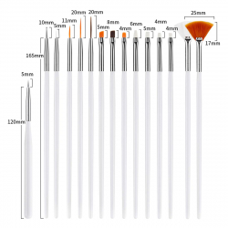 Nagelpenslar 15st set
