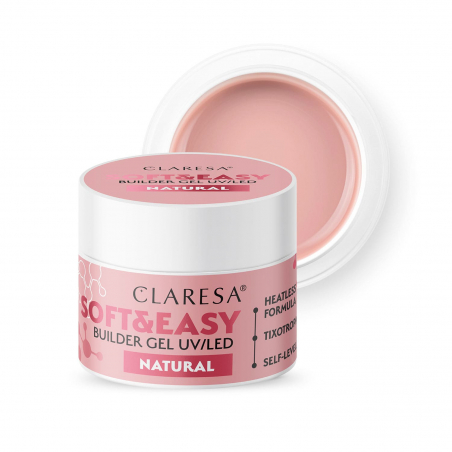 HEMA-fri UV builder gel Claresa Soft&Easy Natural för naglar 12g