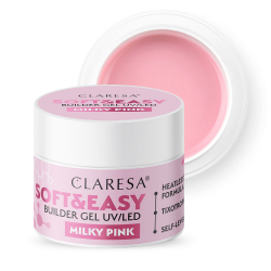 HEMA-fri UV builder gel Claresa Soft&Easy Milky Pink för naglar 45g