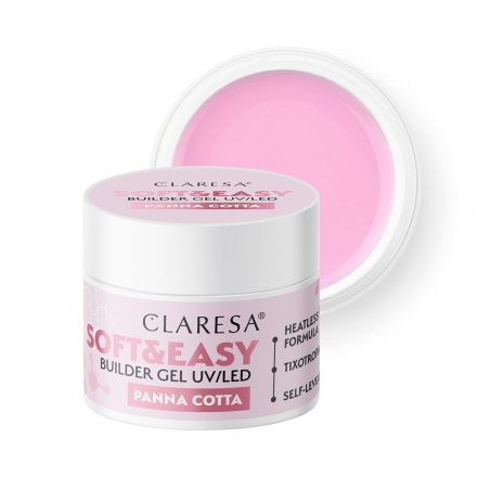 HEMA-fri UV builder gel Claresa Soft&Easy Panna Cotta för naglar 12g