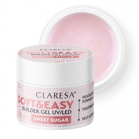 HEMA-fri UV builder glittergel Claresa Soft&Easy Sweet Sugar för naglar 12g