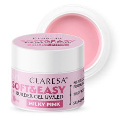 HEMA-fri UV builder gel Claresa Soft&Easy Milky Pink för naglar 90g