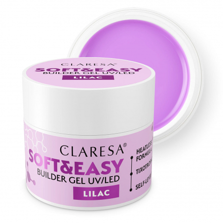 HEMA-fri UV builder gel Claresa Soft&Easy Lilac för naglar 90g