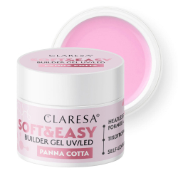 HEMA-fri UV builder gel Claresa Soft&Easy Panna Cotta för naglar 90g